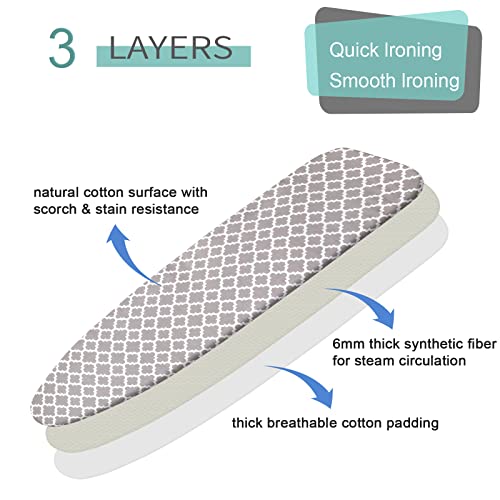 Extra-Wide Ironing Board Cover and Pad Replacement with Elasticized Edge 18" x 49" V8360