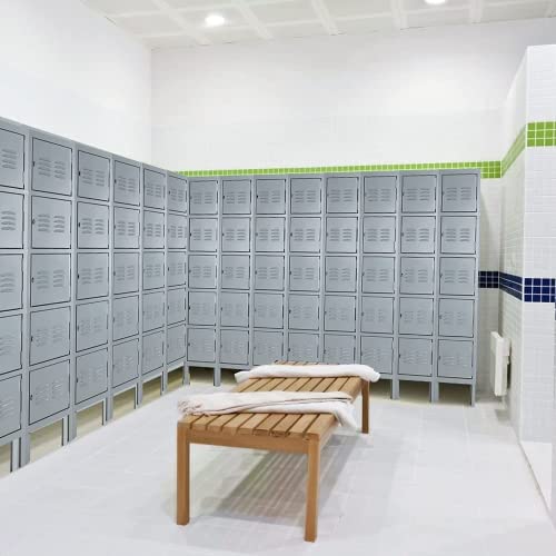3-Tier Steel Locker 3 Doors Grey W334