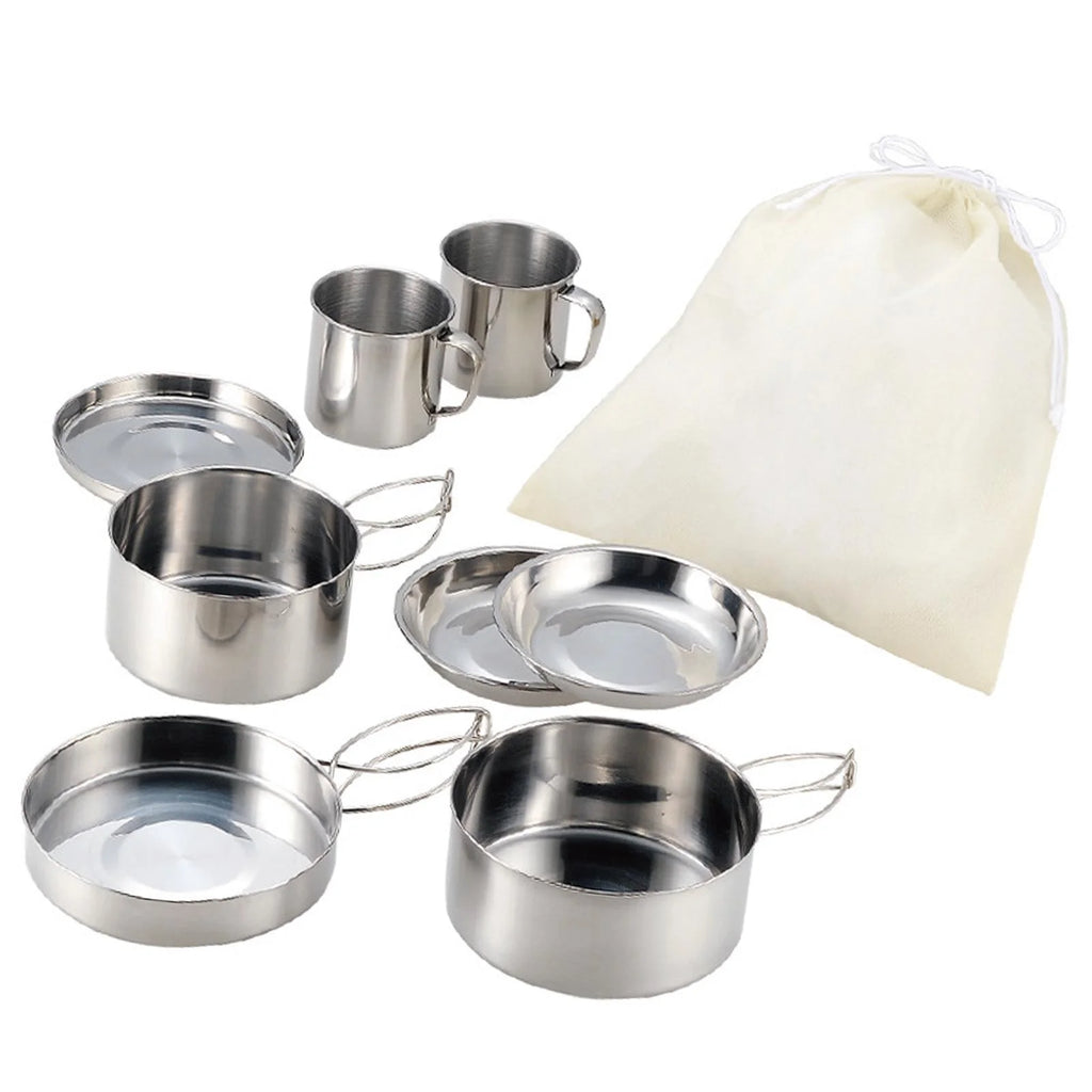 8x Nonstick Lightweight Camping Cookware Set I677798