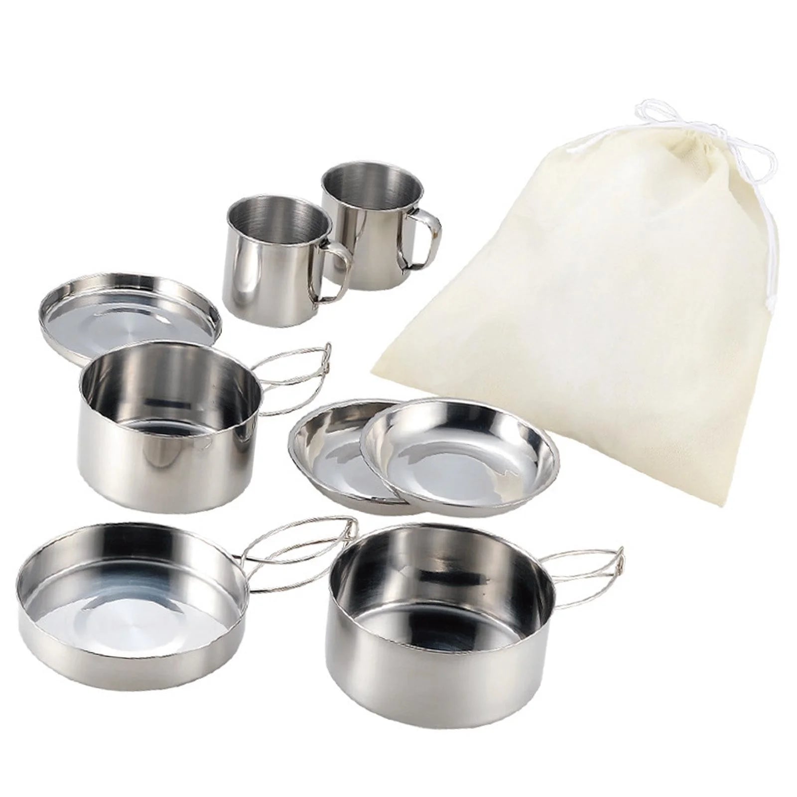 8x Nonstick Lightweight Camping Cookware Set I677798