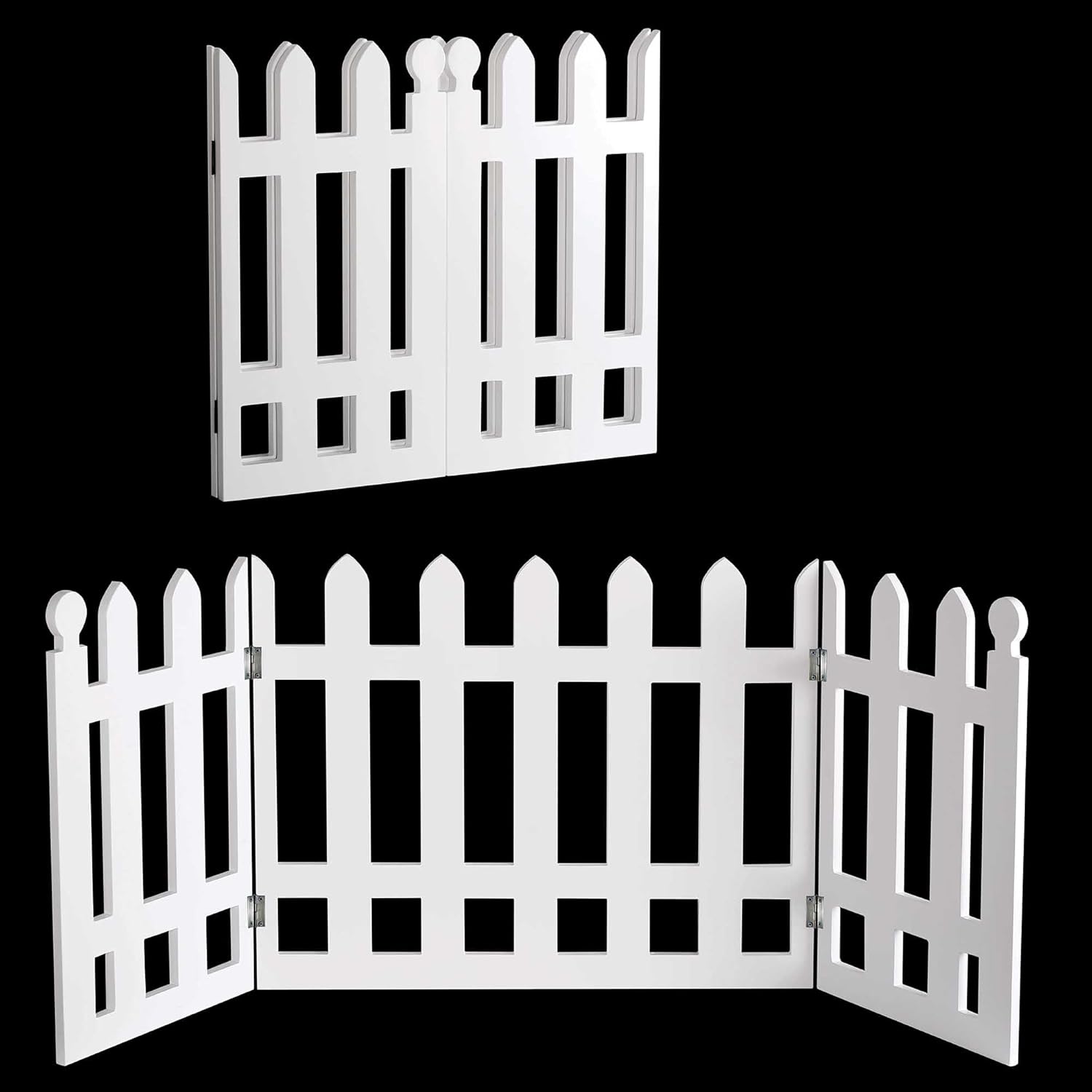 White Picket Fence Folding Pet Gate B49960