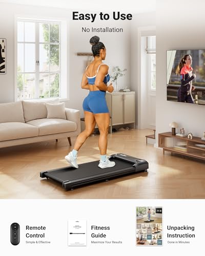 Walking Pad Treadmill Under Desk with Remote Control LED Display U546355
