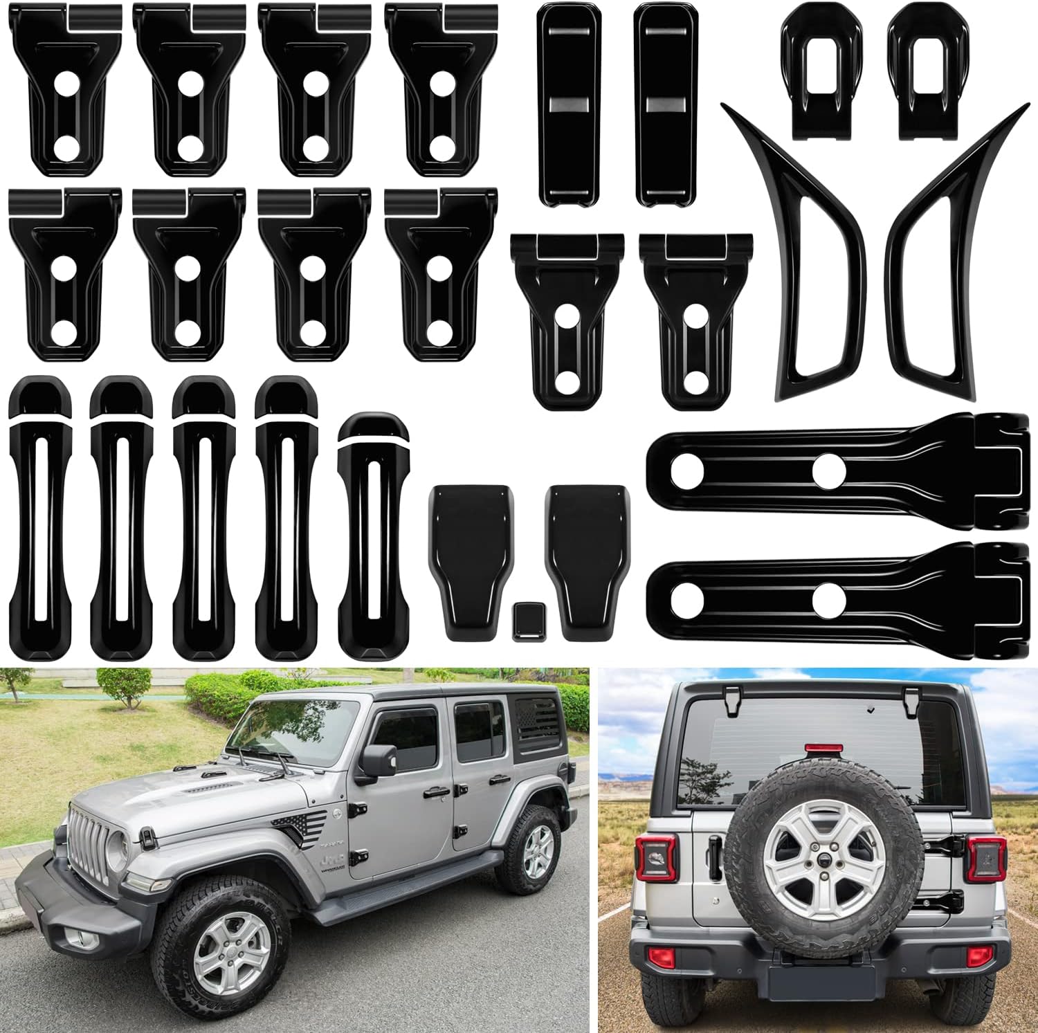 White 26PCS Exterior Decoration Trim Kit for Jeep Wrangler JL JLU F287614