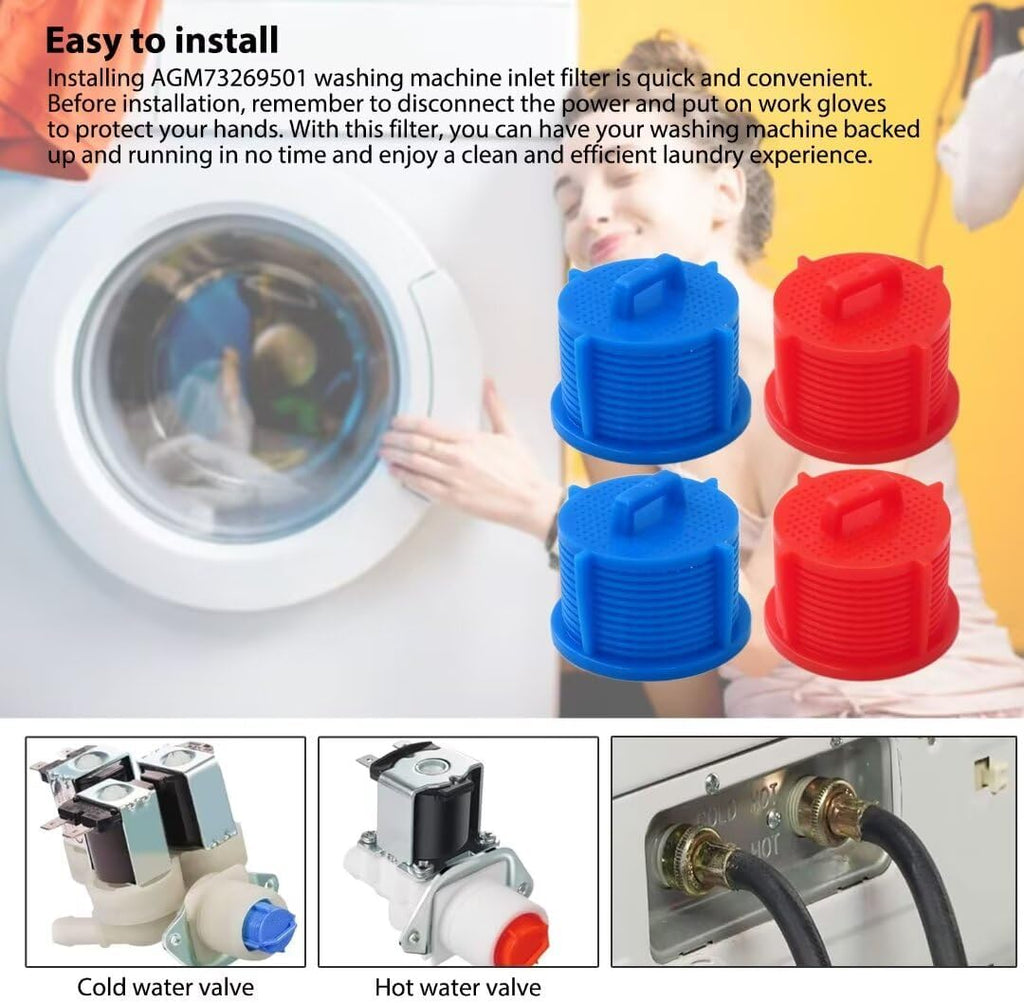 4-Pack Washer Water Inlet Valve Filter Screen B171