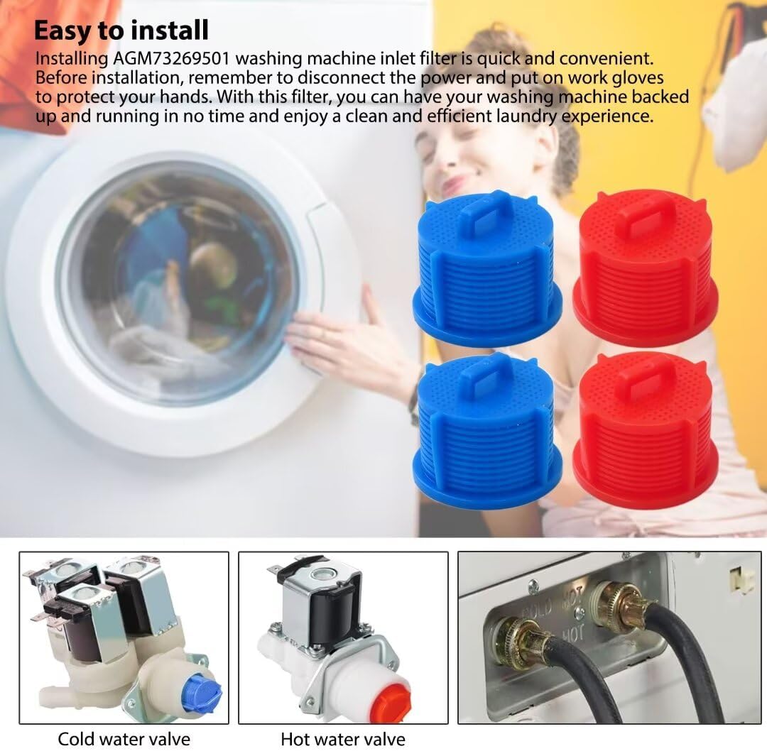 4-Pack Washer Water Inlet Valve Filter Screen B171