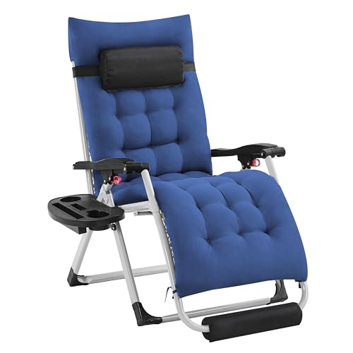 Gray Folding Reclining Lounge Chair with Removable Pad G170