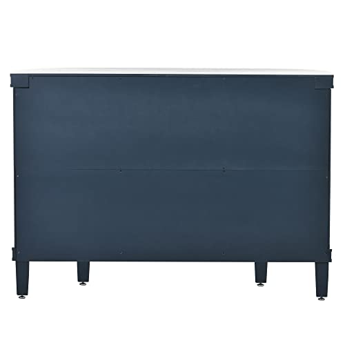 Grey Wooden Buffet Cabinet with Antique Pattern Doors B434