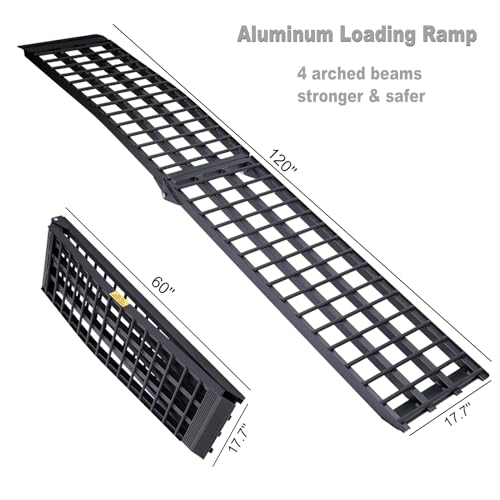 6.5FT Folding Aluminum Motorcycle Ramp with Load Straps V5077