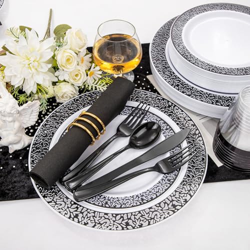 350pcs Silver Party Dinnerware Set B44653