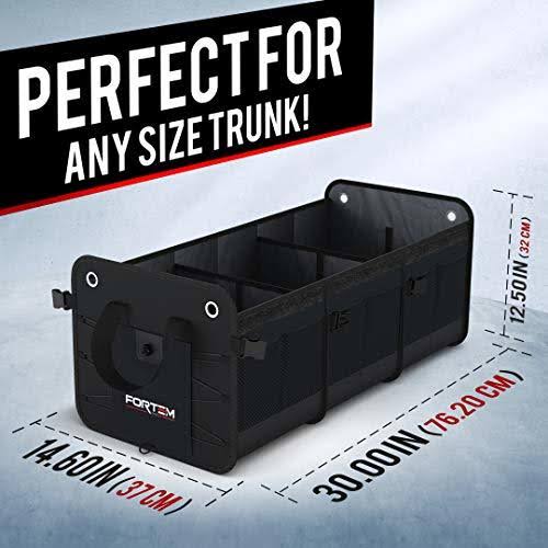 Black Waterproof Car Trunk Organizer with 3 Compartments S520