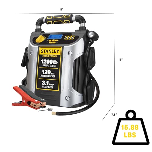 1200 Peak Amp Automotive Jump Starter with 120 PSI Air Compressor B65301