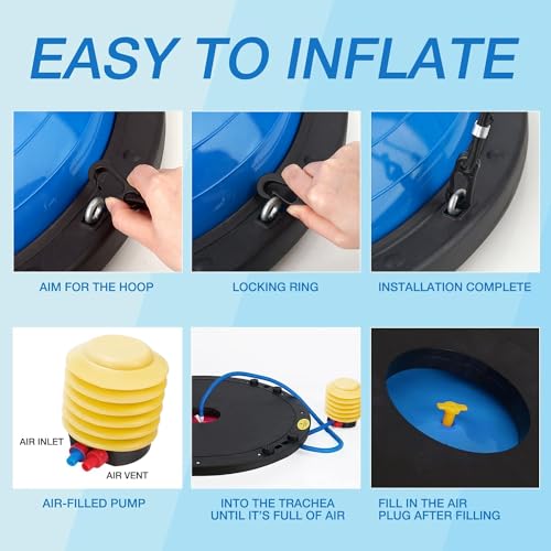 Half Balance Ball Trainer with Resistance Bands and Foot Pump B9295