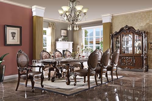 9pc Formal Dining Table Set with 6 Side Chairs and 2 Arm Chairs C263