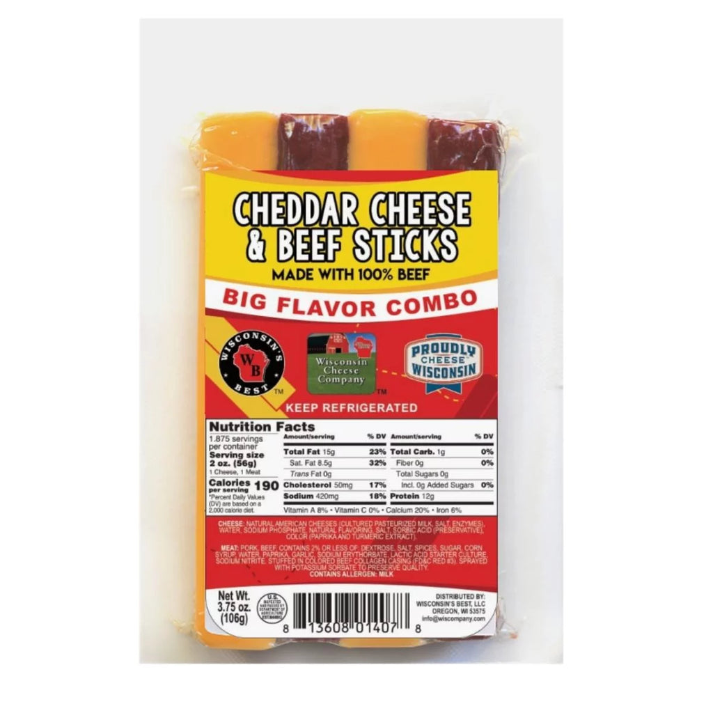 Cheddar Cheese & Beef Sticks, 3.75 oz, 12 ct R5574