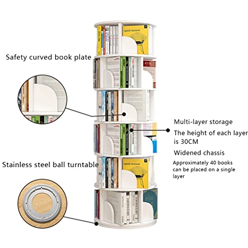 White Rotating 6 Tier Bookshelf N888616