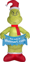 10' Airblown Mixed Media Dr. Seuss Grinch with Banner Q452884