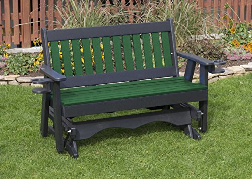 Red Poly Lumber Porch Glider with Cupholder Arms F5791