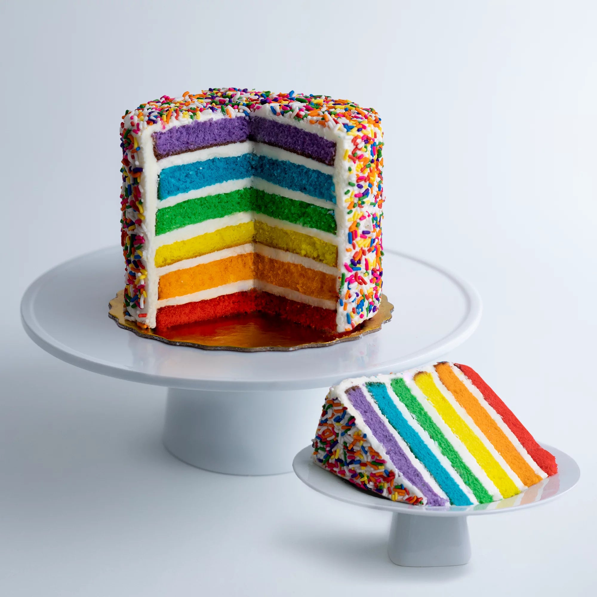 Small 6” Vanilla Rainbow Cake J21255