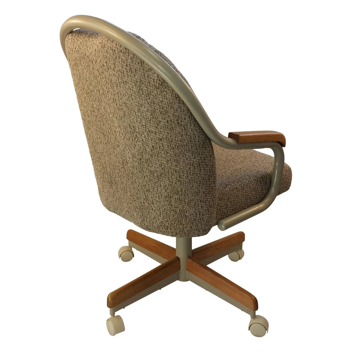 Swivel Tilt Caster Arm Chair in Wheat Tweed Fabric V506012