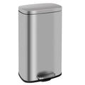 60 Liter Stainless Steel Step Trash Can with Inner Buckets and Hinged Lids O942