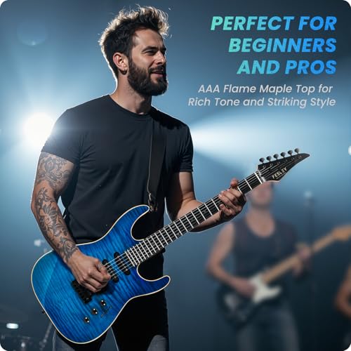Black Solid Body Electric Guitar with 24 Frets R5356