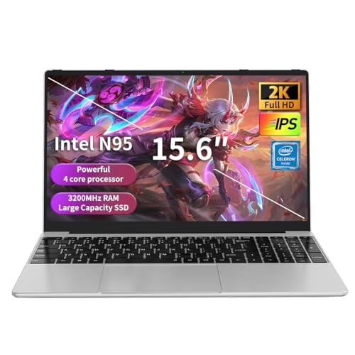 15.6" FHD Display Intel N95 Quad-Core 16GB RAM 512GB SSD RGB Keyboard Fingerprint Reader Windows 11 Pro Laptop S406