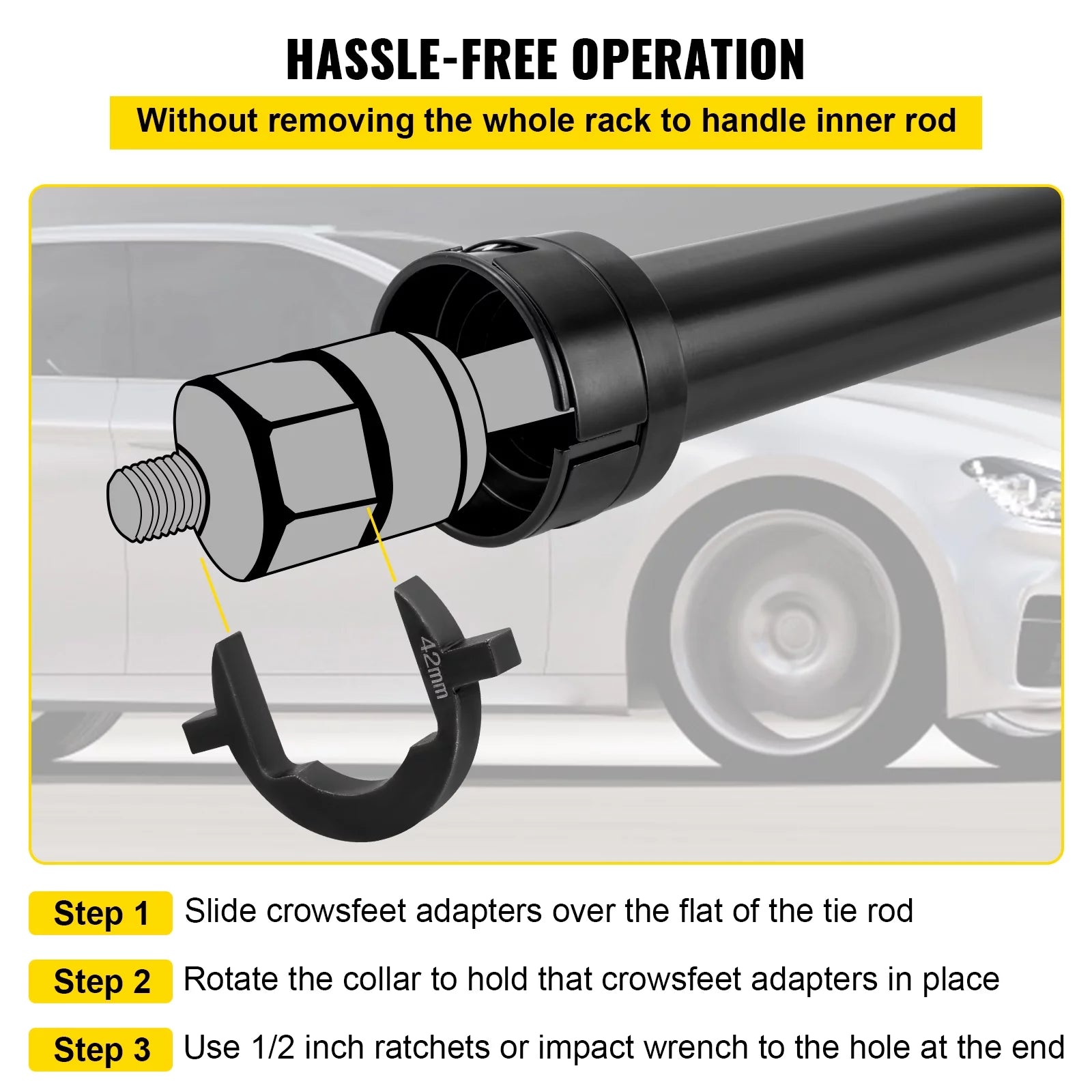 13 Pcs Steel Inner Tie Rod Removal Tool Set E784664