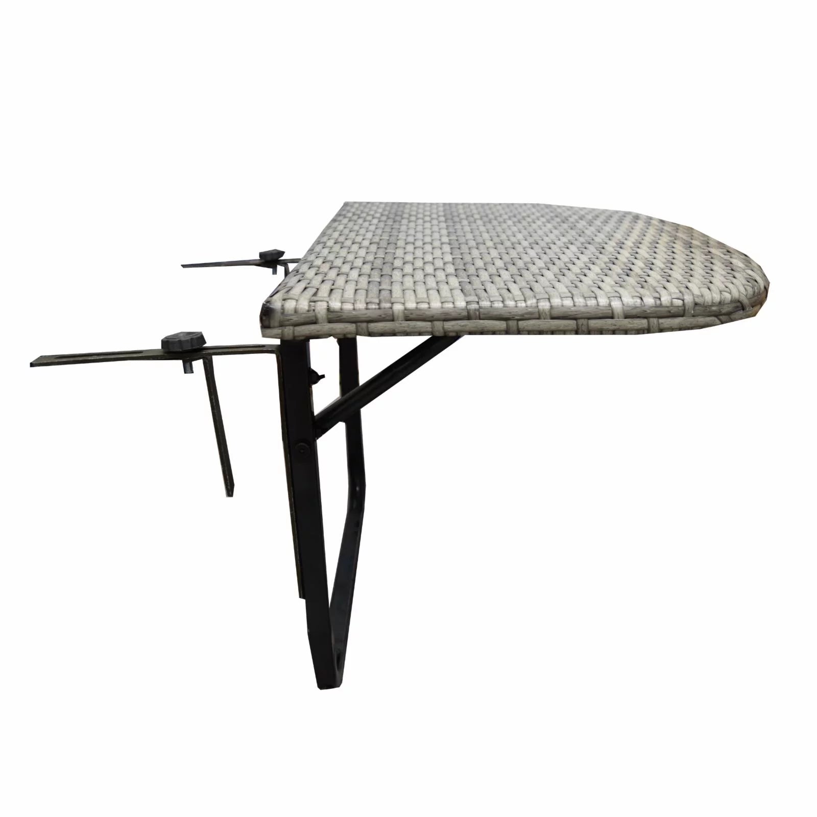 Black Wicker and Metal Foldable Balcony Table H497