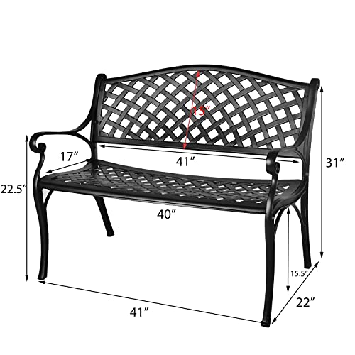 Black Cast Aluminum Bench R1178
