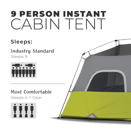 9 Person Instant Cabin Tent 14' x 9' Green T90514