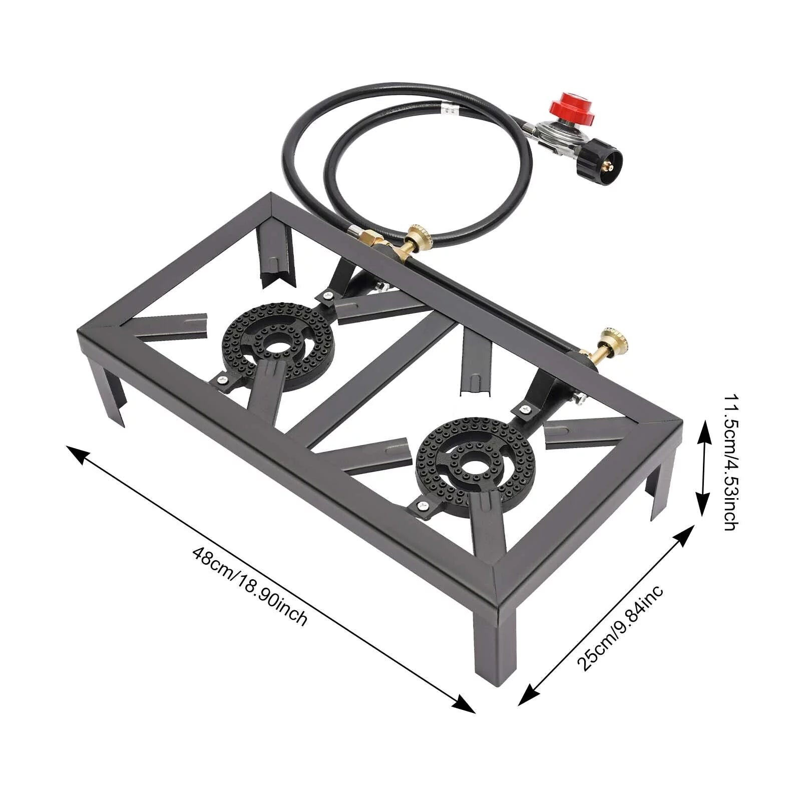Double Propane Gas Burner Stove with Regulator Hose V874387