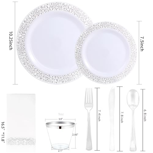 350pcs Silver Party Dinnerware Set B44653