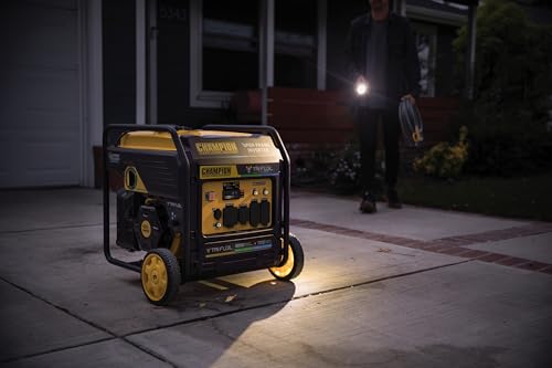 9000-Watt Electric Start Tri Fuel Portable Open Frame Inverter Generator A5121