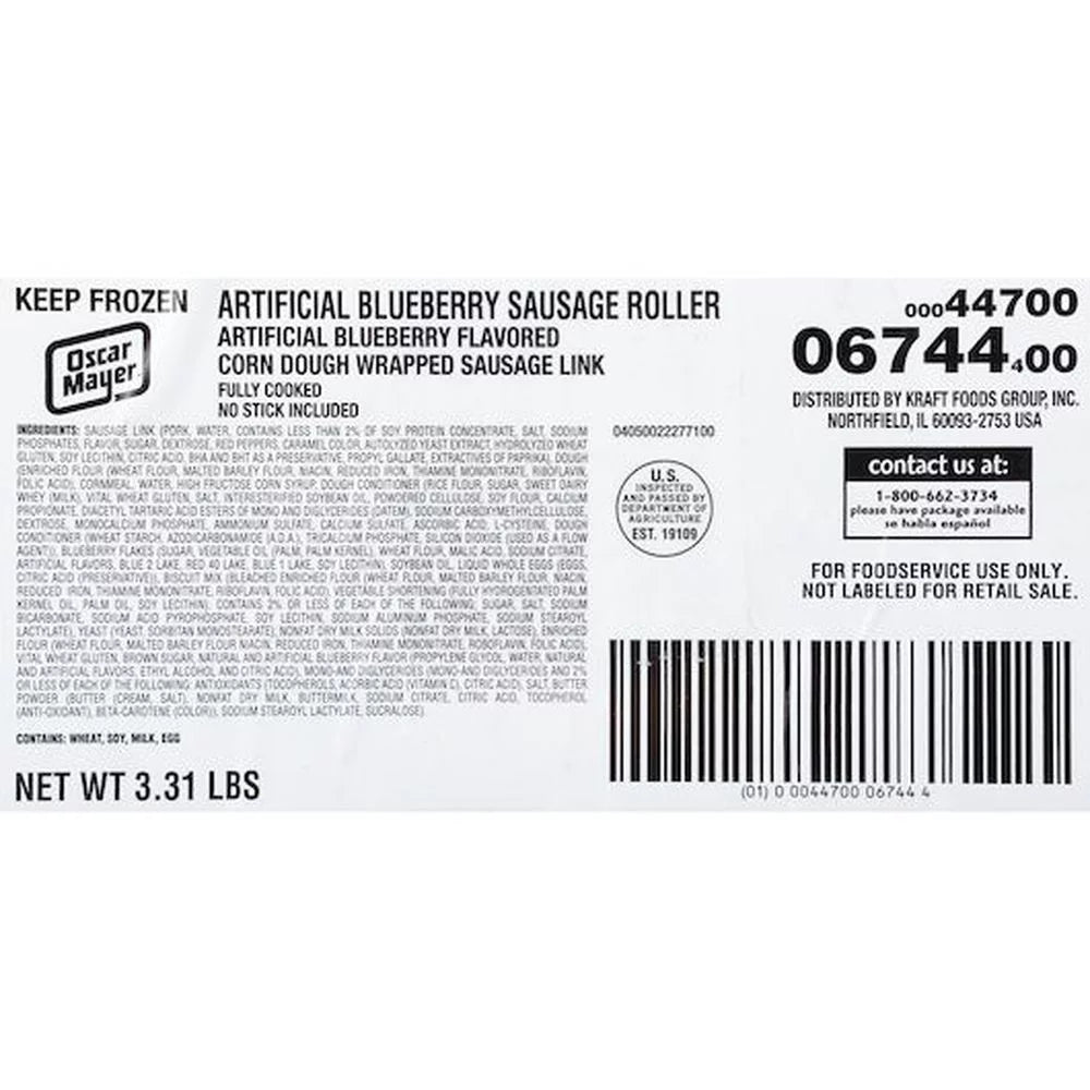 Blueberry Enrobed Sausage Link, 3.31 Pound T38441