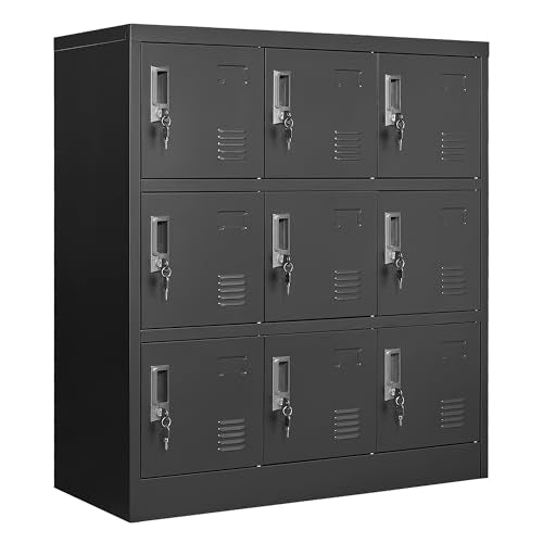 Black Steel Office Storage Locker with Doors S430