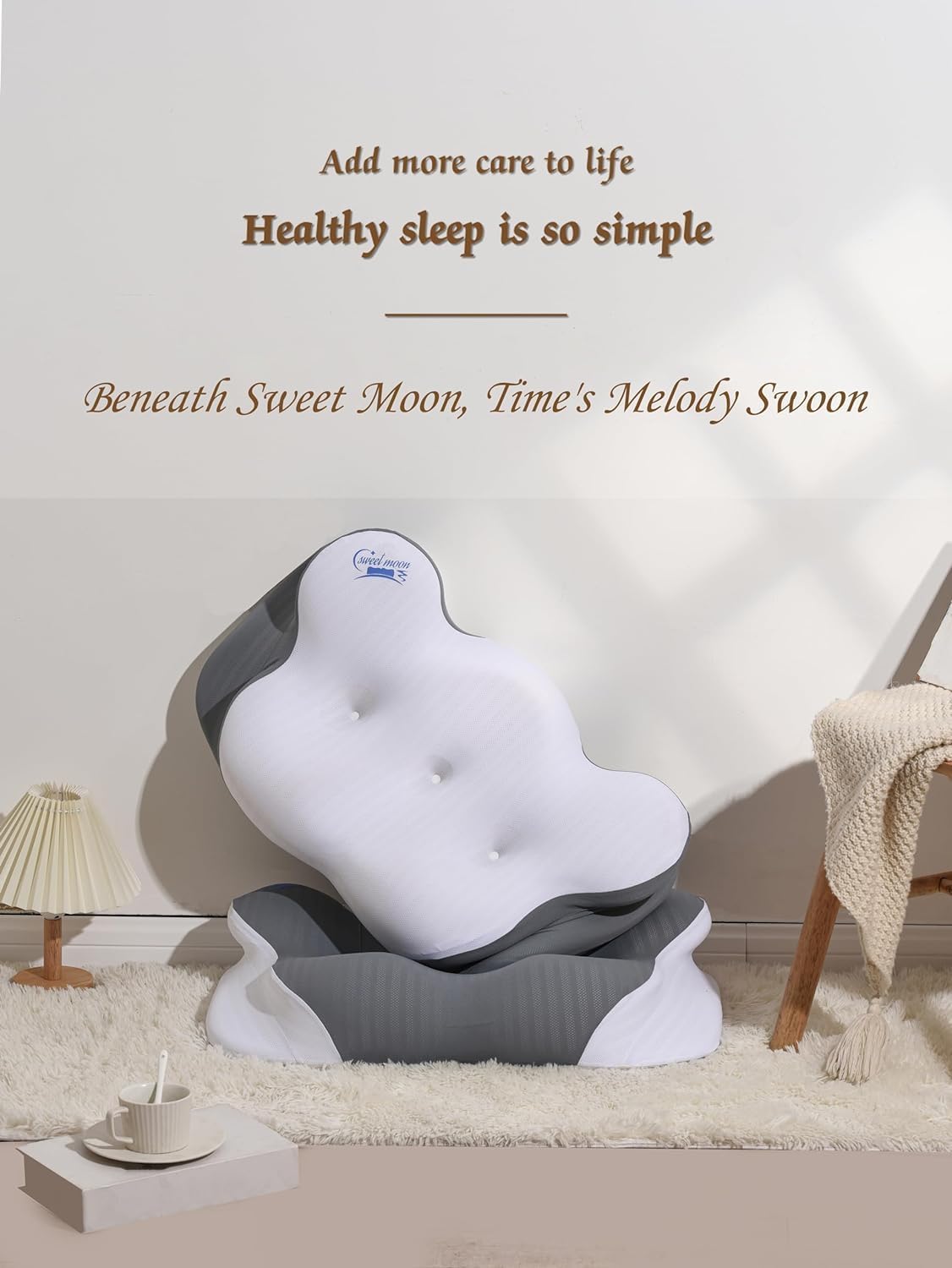 Light Gray Memory Foam Cervical Pillow L662