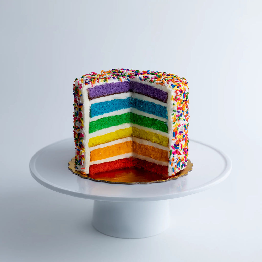 Small 6” Vanilla Rainbow Cake J21255