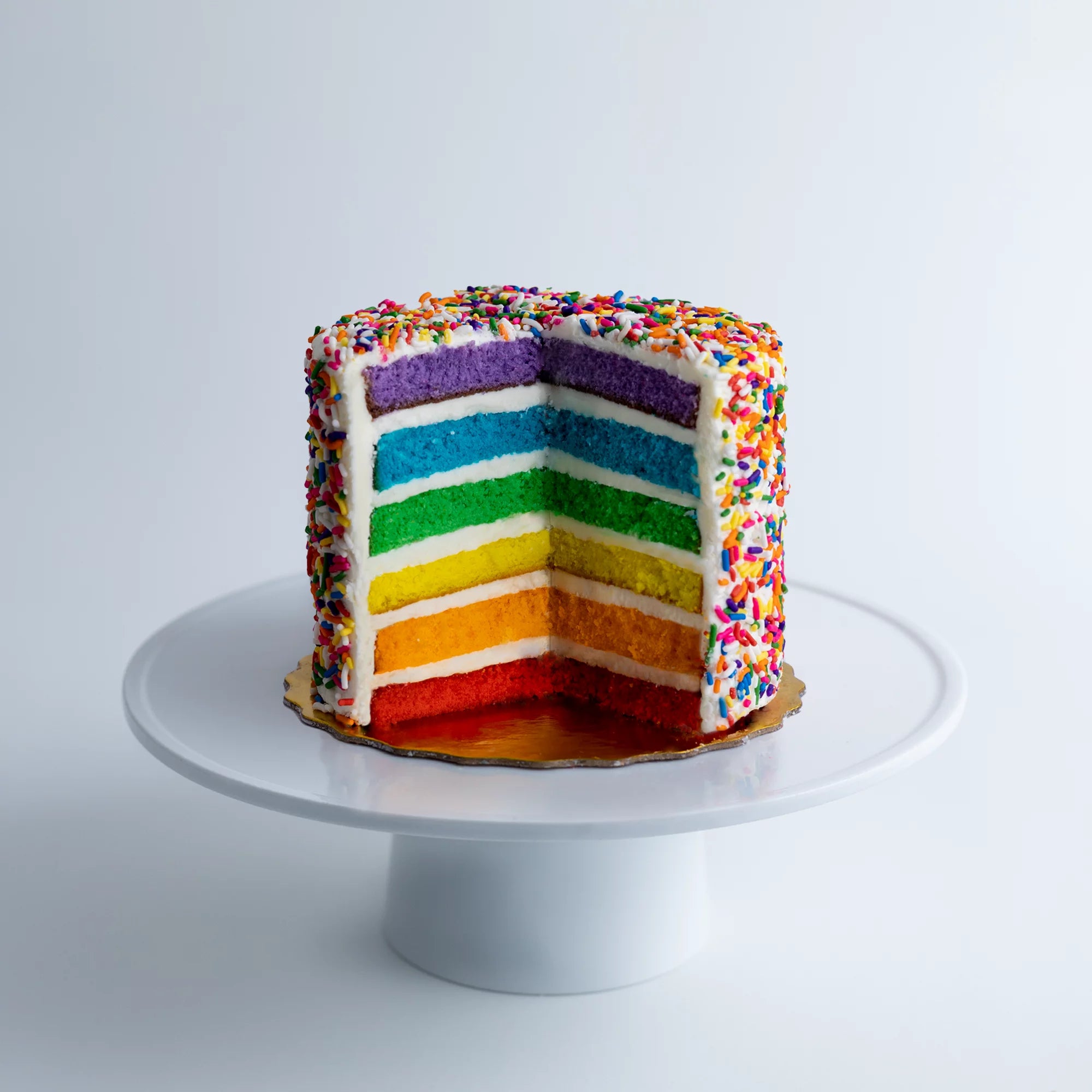 Small 6” Vanilla Rainbow Cake J21255