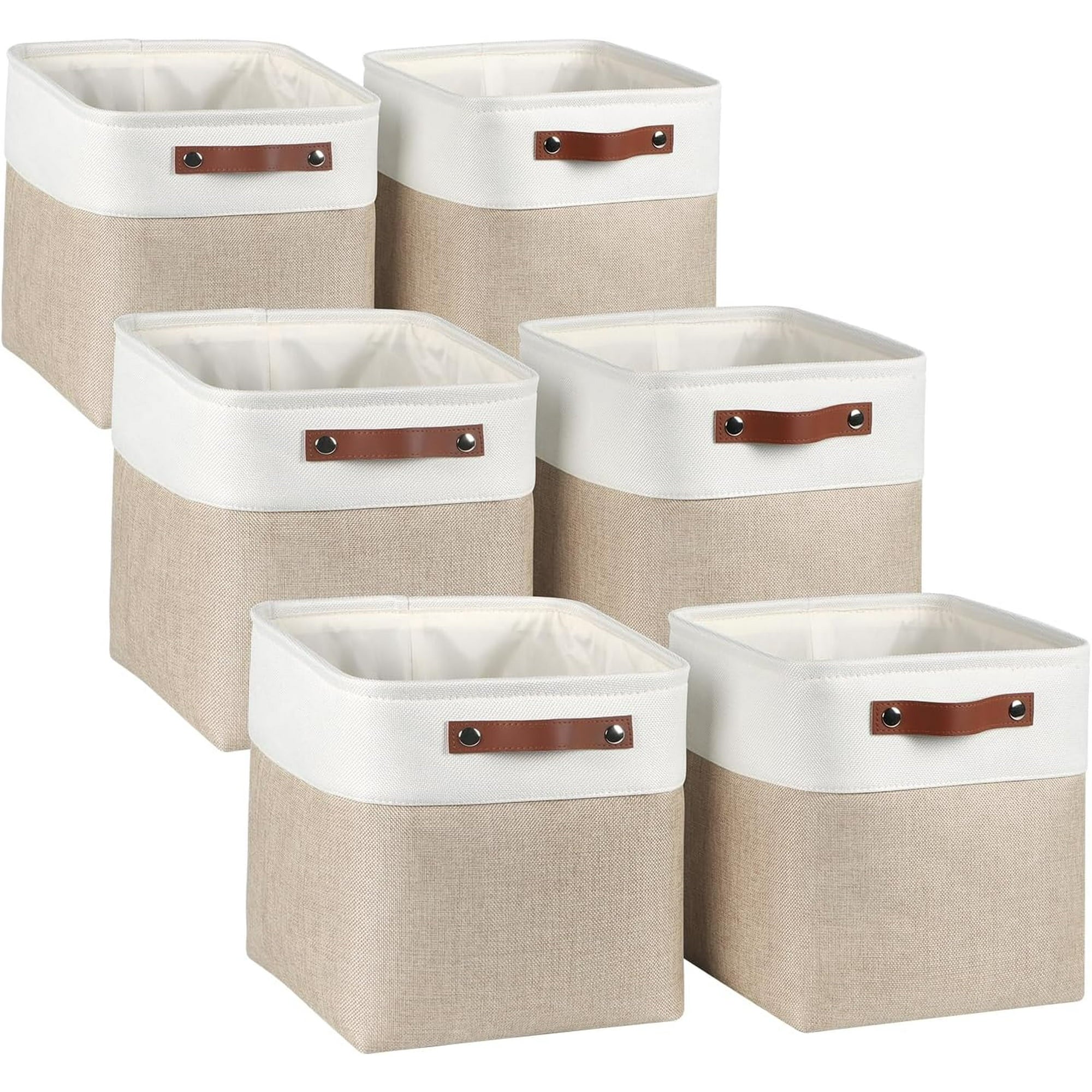 Set of 6 Fabric Storage Bins with Handles D940471
