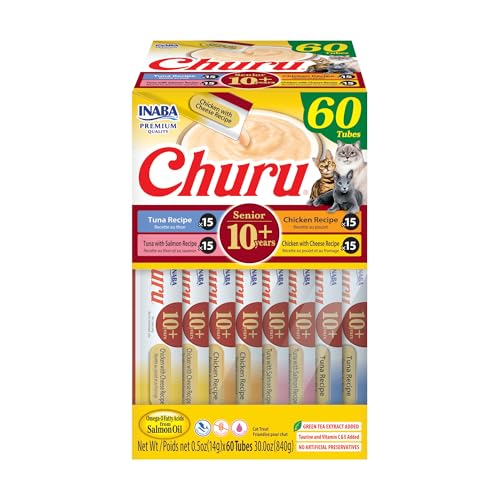 Creamy Lickable Cat Treats, 0.5 Ounces Each, 40 Tubes, Tuna & Chicken Variety A2859