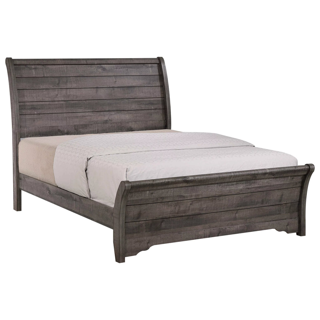 Gray King Size Bed Dresser Mirror Nightstand Set N946202