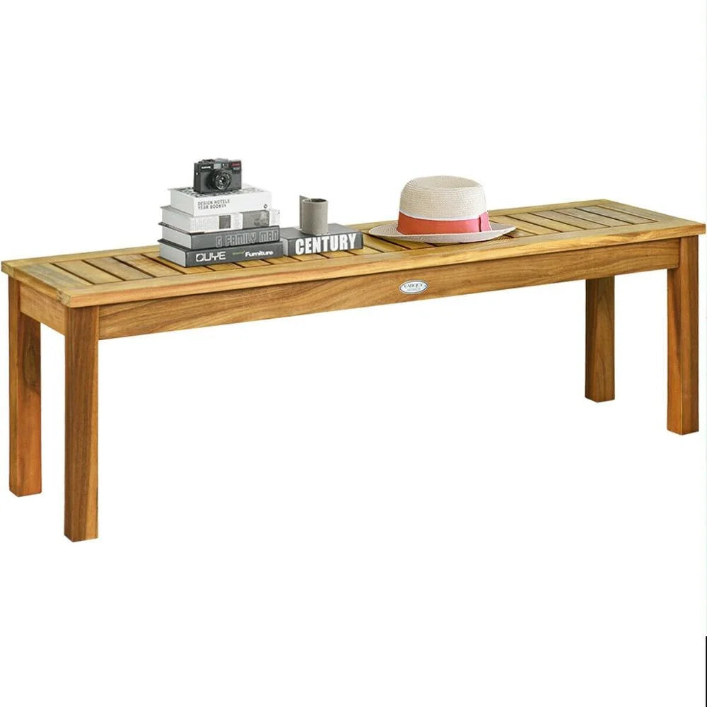 Outdoor Acacia Wood Dining Bench with Slatted Seat P684