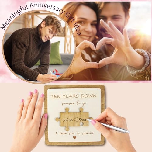 Personalized Wooden Plaque with Engraved Puzzle Pieces N967
