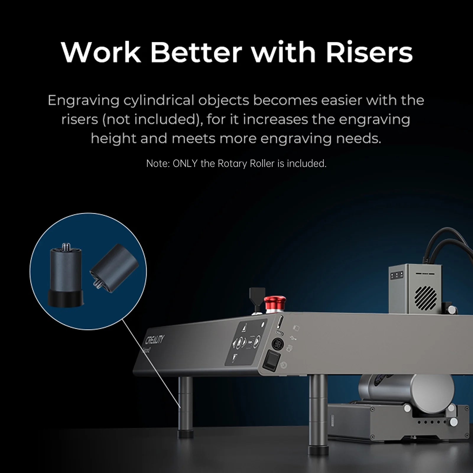Rotary Roller for Engraving Cylindrical Objects Support 5-120mm Width Adjustable 7-gear Design V329