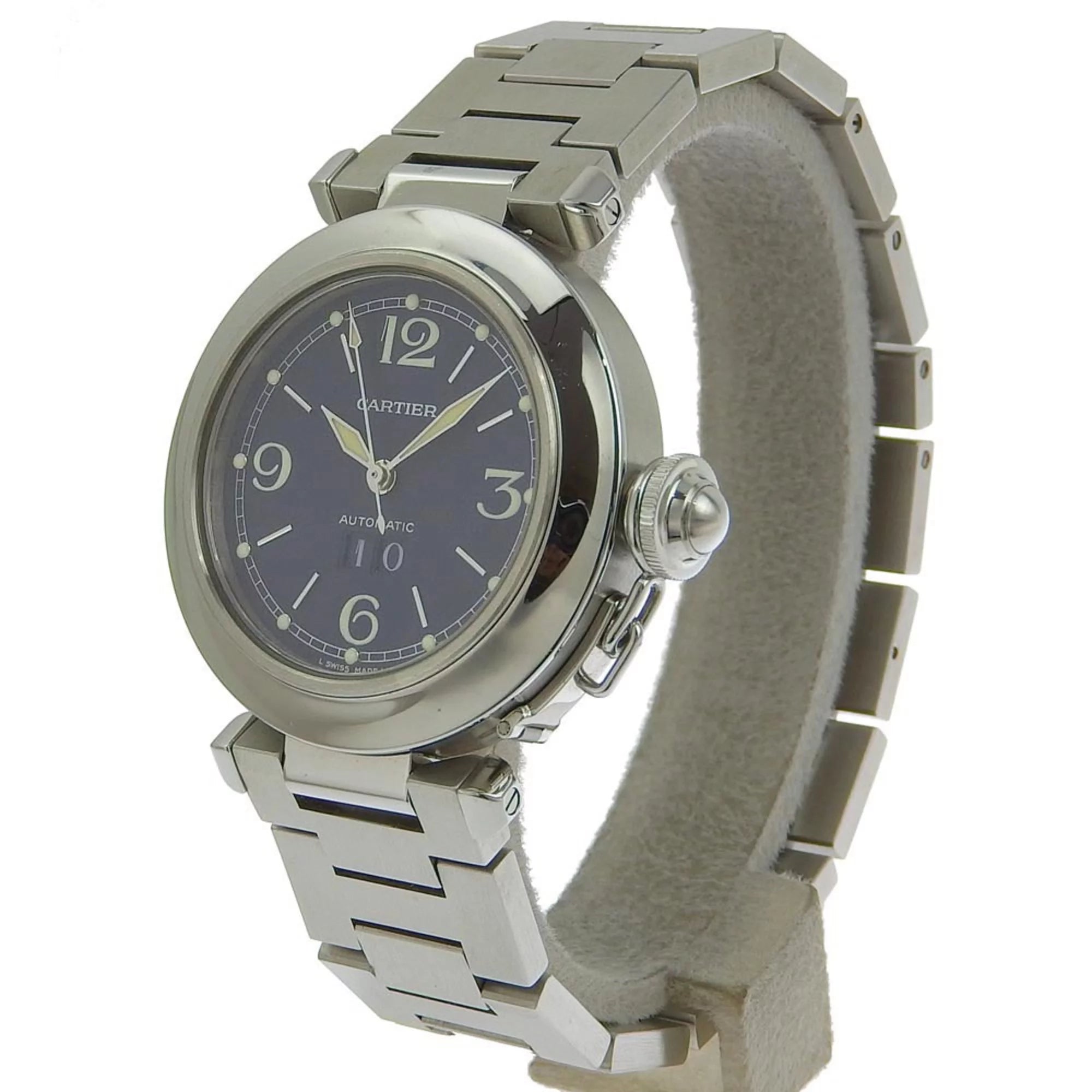 Pre-Owned Stainless Steel Automatic Men's Navy Dial Watch Z164