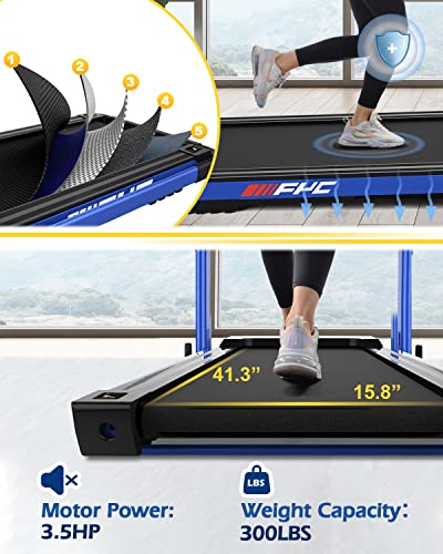 Under Desk Treadmill Walking Pad 2 in 1 Folding Compact Electric Running Machine L74792