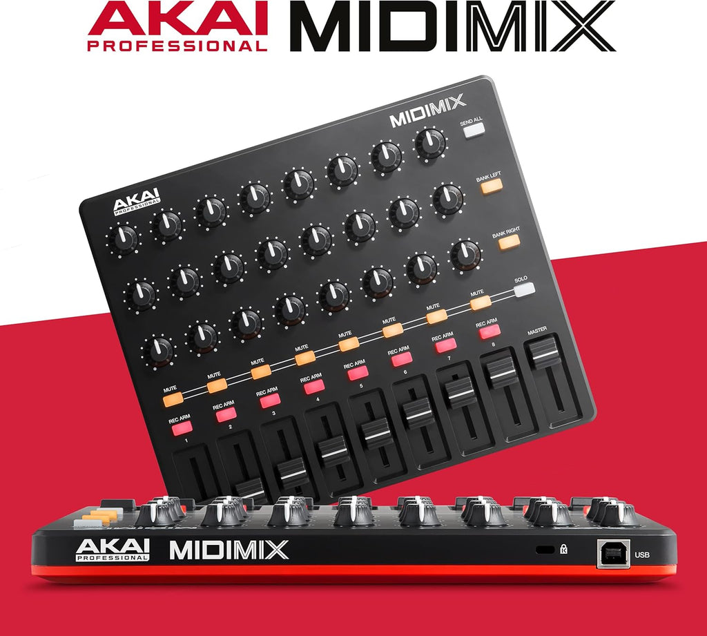 USB MIDI Controller Mixer with Assignable Faders, 24 Knobs, 16 Buttons V375951