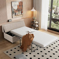 Twin Size Folding Ottoman Sleeper Bed with Mattress Convertible Guest Bed Light Gray Couch Sofa X483019