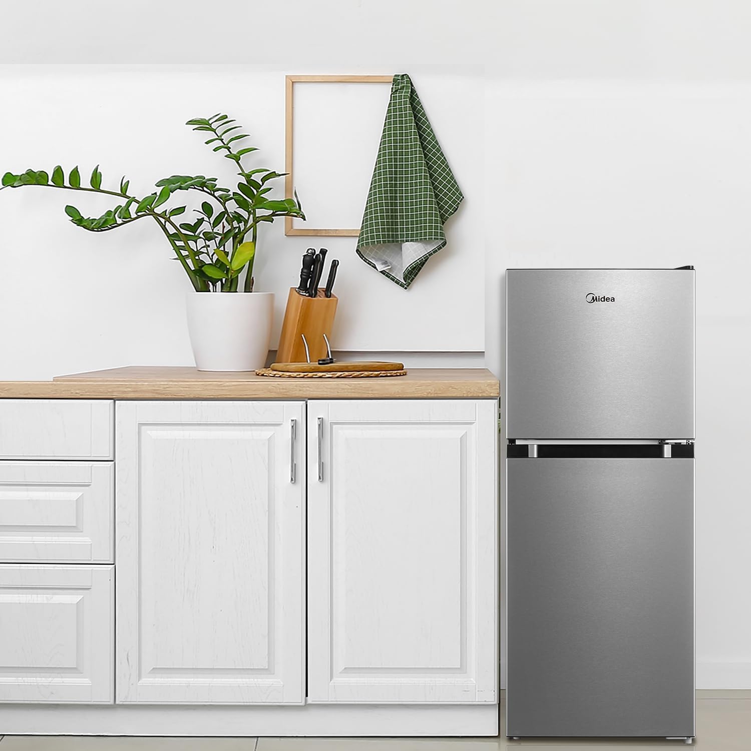 4.5 Cu Ft Double Door Stainless Steel Compact Refrigerator J1637