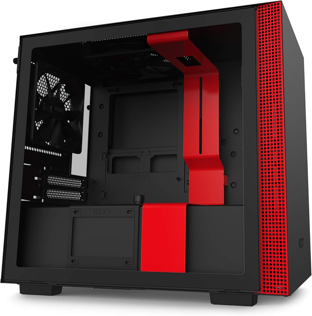 Black Mini-ITX PC Gaming Case with Tempered Glass Side Panel J755
